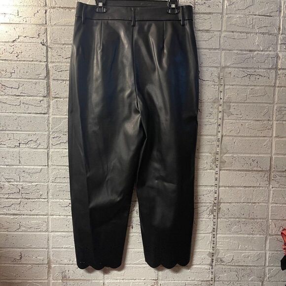 INC Faux Leather Scalloped Hem Pants - Chic & Edgy - Size 14 - Picture 5 of 11